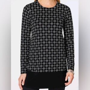 J Jill Wearever Diamond Print Tunic size Medium